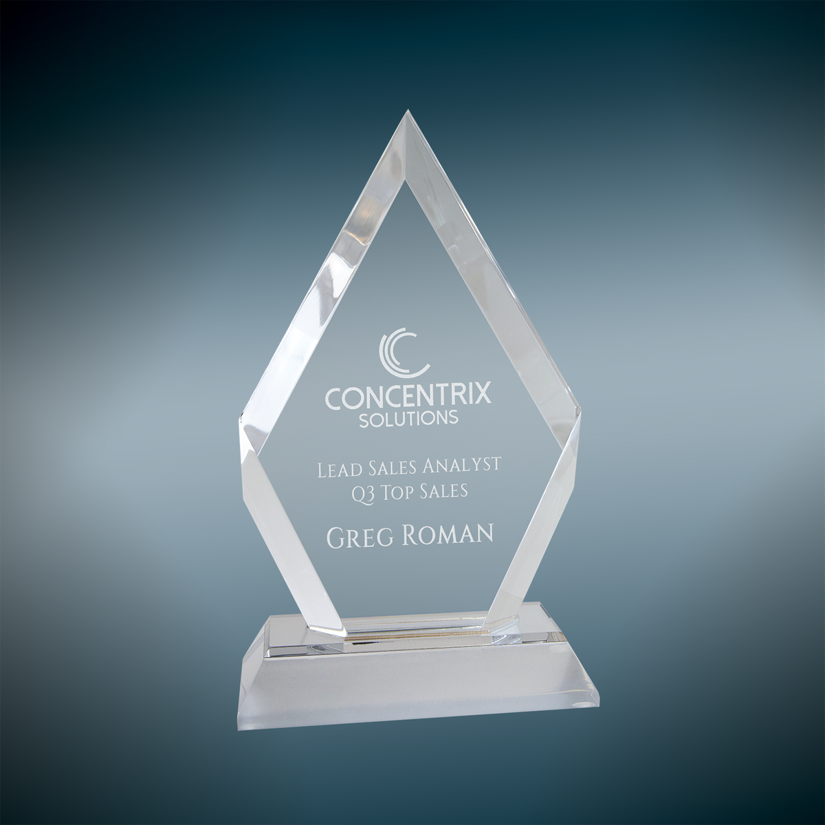 Frosted Base Diamond Impress Acrylic - Custom Engraved Award