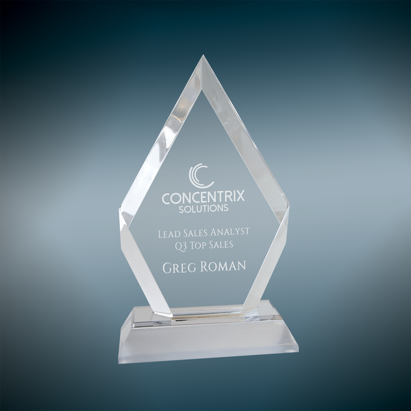 Frosted Base Diamond Impress Acrylic - Custom Engraved Award