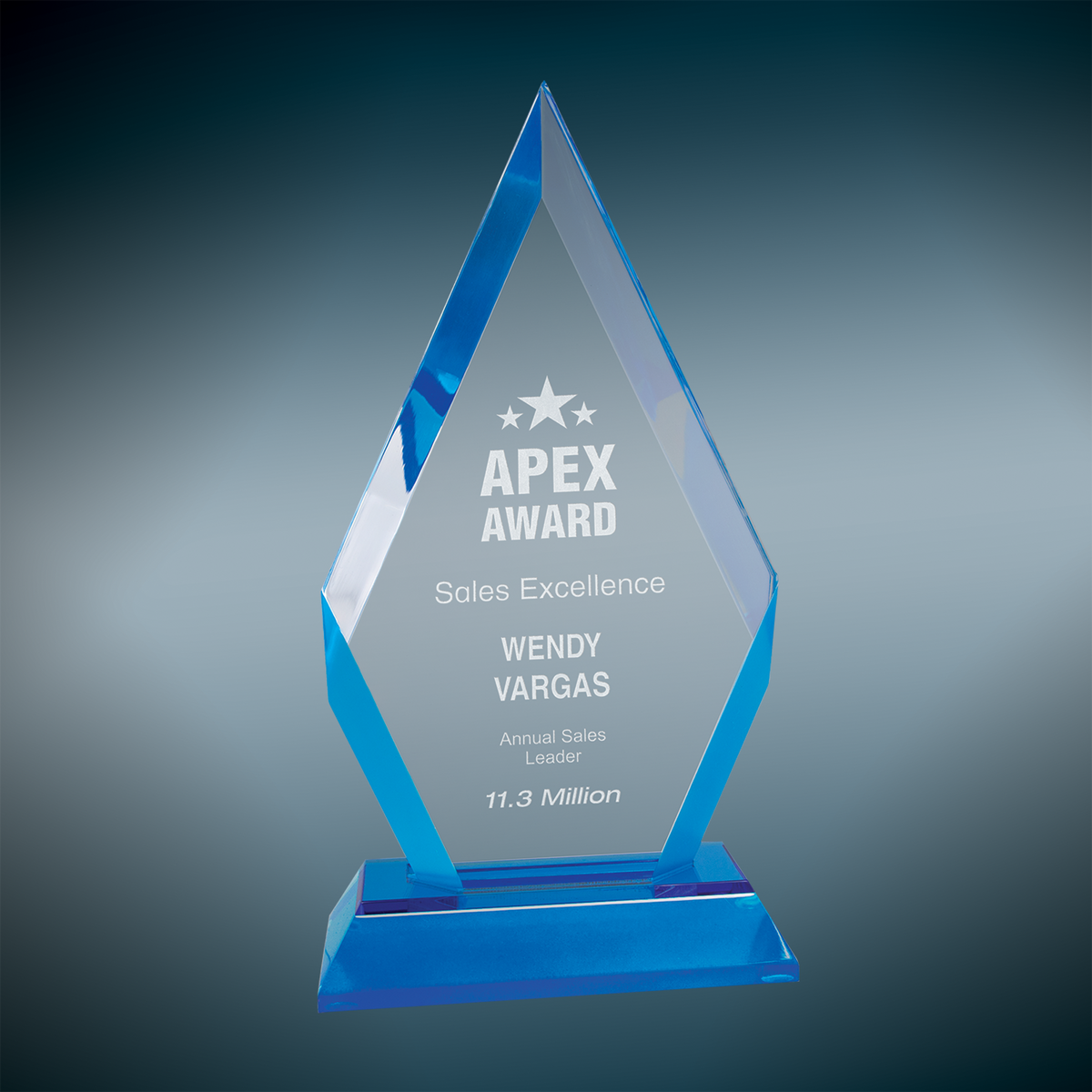 Frosted Base Diamond Impress Acrylic - Custom Engraved Award