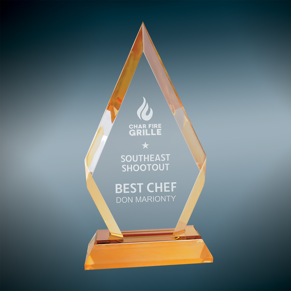 Frosted Base Diamond Impress Acrylic - Custom Engraved Award