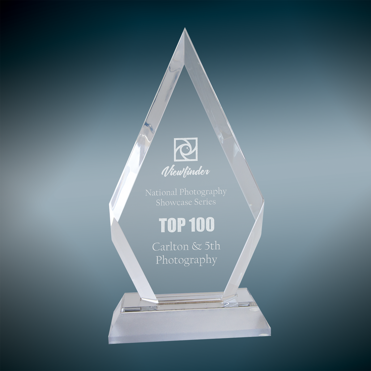 Frosted Base Diamond Impress Acrylic - Custom Engraved Award