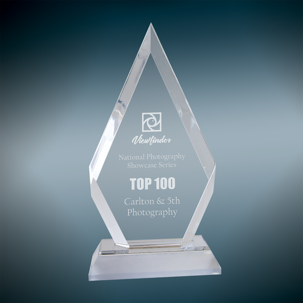 Frosted Base Diamond Impress Acrylic - Custom Engraved Award