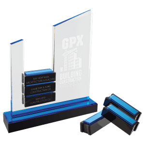 Peak Slant Perpetual Impress Acrylic with 6 Blocks - Custom Engraved Award