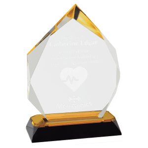 Diamond-Diamond Corner Base Impress Acrylic - Custom Engraved Award