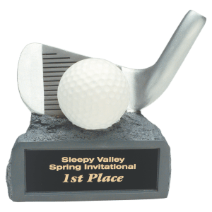 Color Golf Resin Trophy - Custom Engraved Award