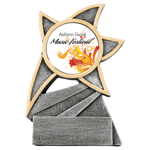 2" Insert Holder Jazz Star Resin Trophy - Custom Engraved Award