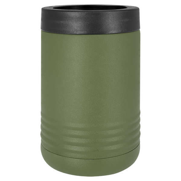 Olive Green with Silver Engraving Beverage Holder Tumbler - Laser Engraved Drinkware