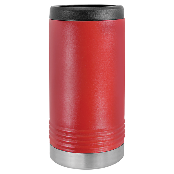 Red with Silver Engraving Slim Beverage Holder Tumbler - Laser Engraved Drinkware