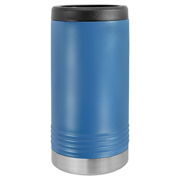 Royal Blue with Silver Engraving Slim Beverage Holder Tumbler - Laser Engraved Drinkware