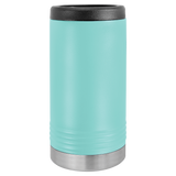 Teal with Silver Engraving Slim Beverage Holder Tumbler - Laser Engraved Drinkware