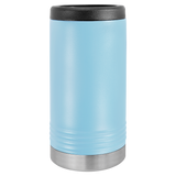 Light Blue with Silver Engraving Slim Beverage Holder Tumbler - Laser Engraved Drinkware