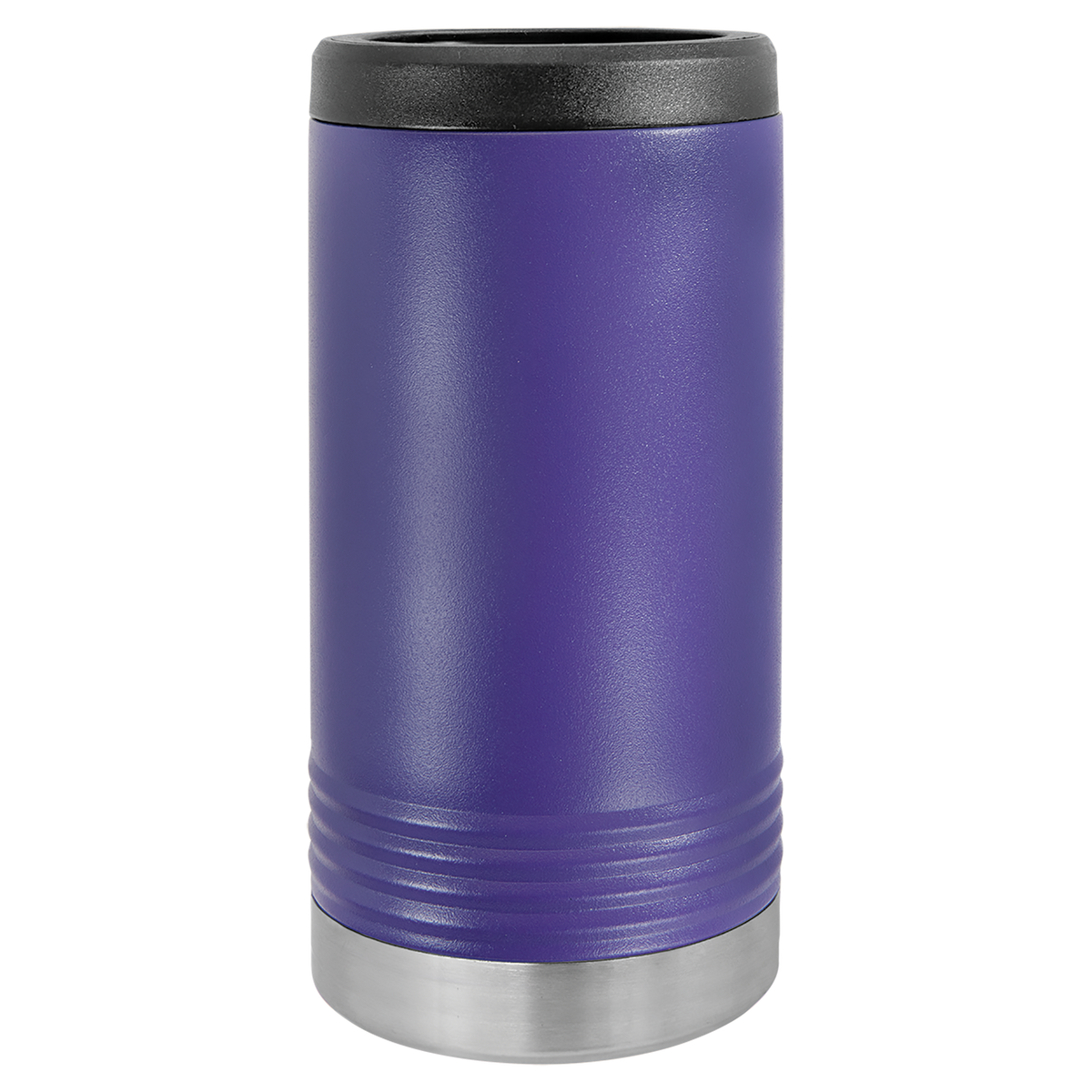 Purple with Silver Engraving Slim Beverage Holder Tumbler - Laser Engraved Drinkware