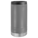 Dark Gray with Silver Engraving Slim Beverage Holder Tumbler - Laser Engraved Drinkware