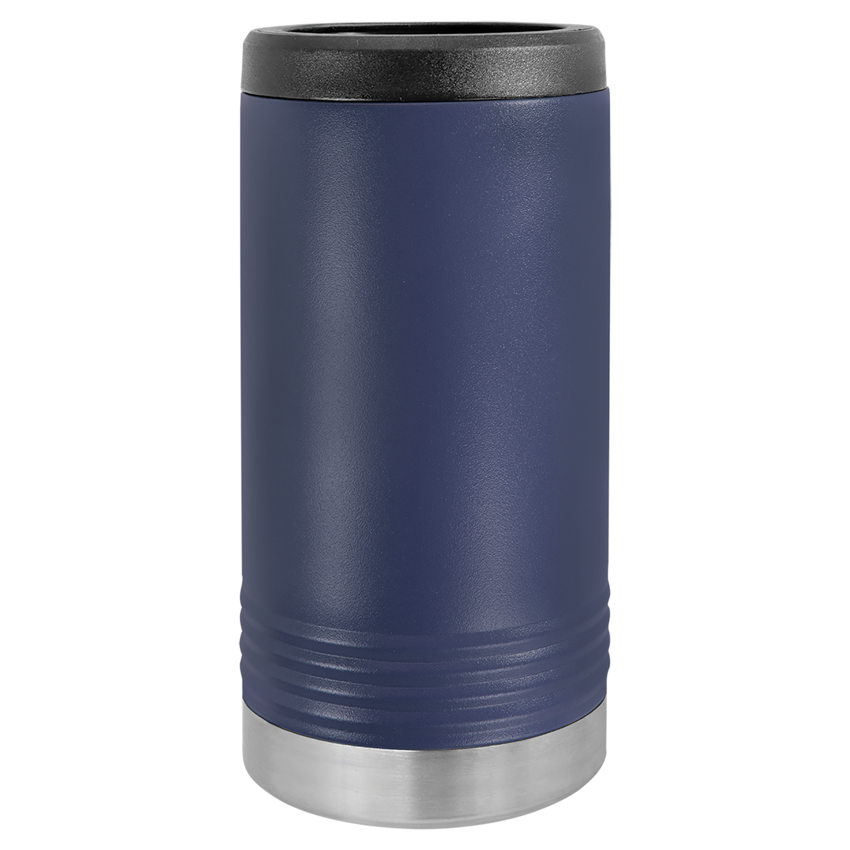 Navy Blue with Silver Engraving Slim Beverage Holder Tumbler - Laser Engraved Drinkware