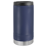 Navy Blue with Silver Engraving Slim Beverage Holder Tumbler - Laser Engraved Drinkware