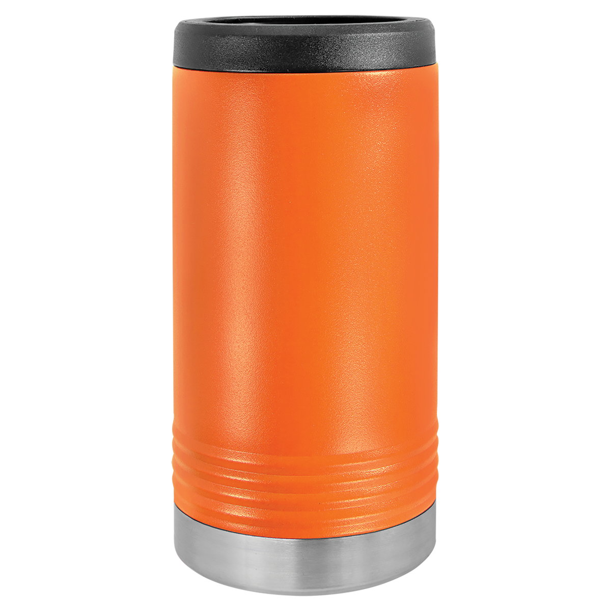 Orange with Silver Engraving Slim Beverage Holder Tumbler - Laser Engraved Drinkware