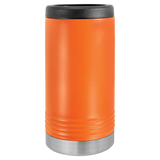 Orange with Silver Engraving Slim Beverage Holder Tumbler - Laser Engraved Drinkware