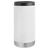White with Silver Engraving Slim Beverage Holder Tumbler - Laser Engraved Drinkware