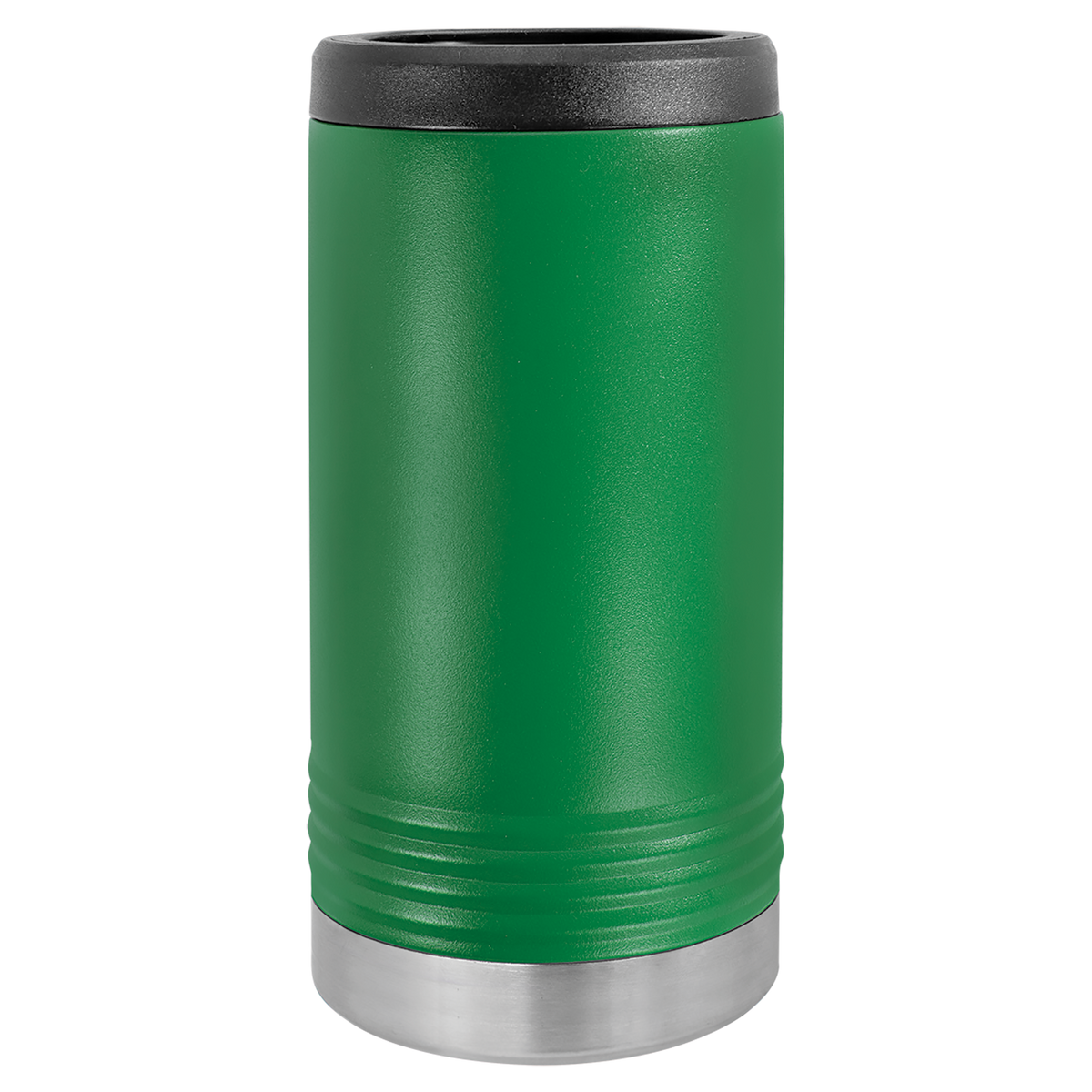 Green with Silver Engraving Slim Beverage Holder Tumbler - Laser Engraved Drinkware