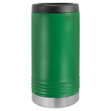 Green with Silver Engraving Slim Beverage Holder Tumbler - Laser Engraved Drinkware