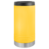 Yellow with Silver Engraving Slim Beverage Holder Tumbler - Laser Engraved Drinkware