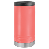 Coral with Silver Engraving Slim Beverage Holder Tumbler - Laser Engraved Drinkware