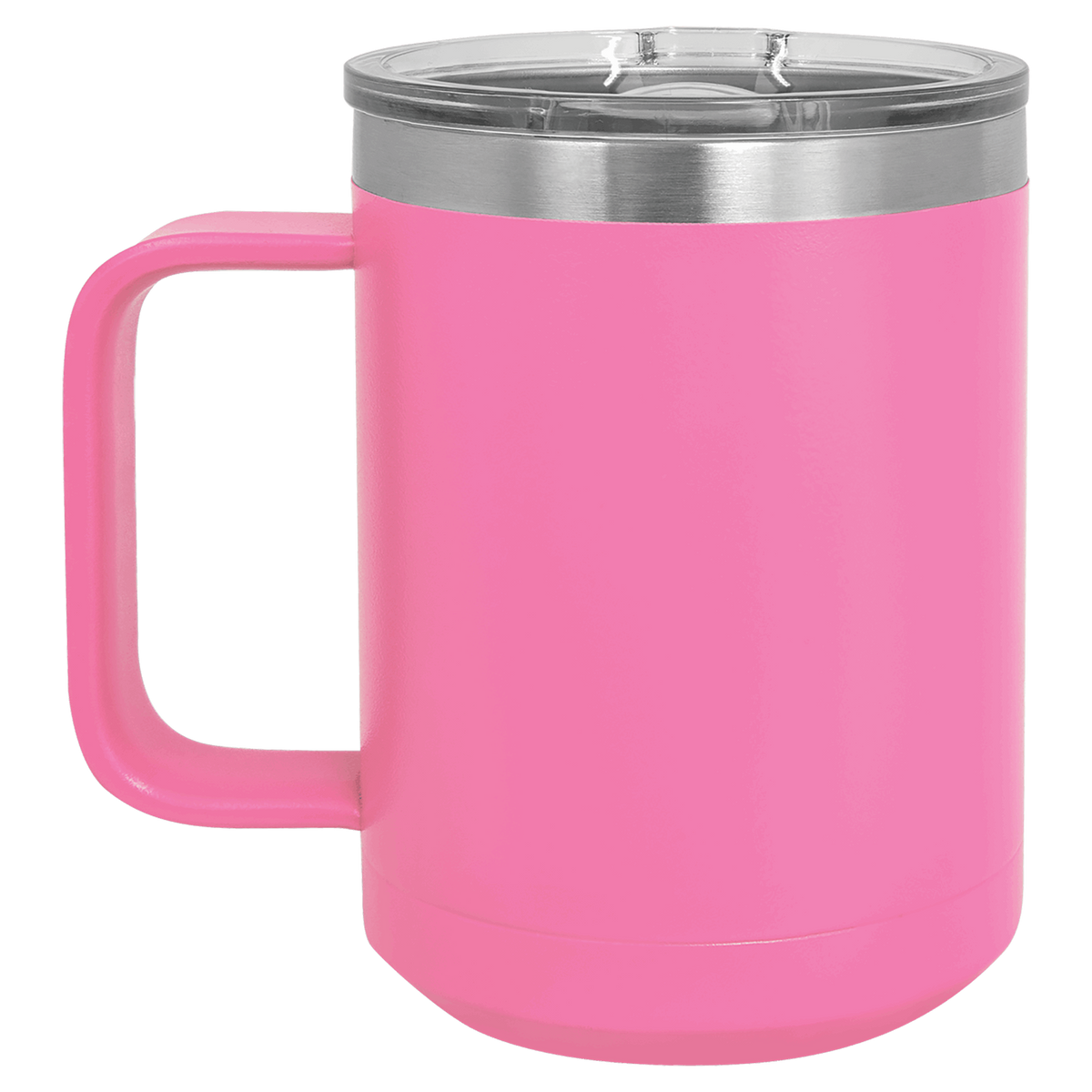 Pink with Silver Engraving 15 Oz Coffee Mug - Laser Engraved Drinkware