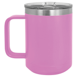 Light Purlple with Silver Engraving 15 Oz Coffee Mug - Laser Engraved Drinkware