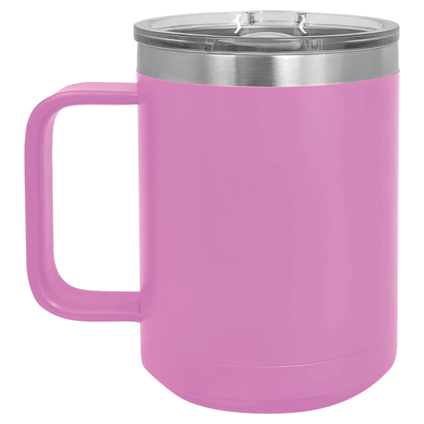 Light Purlple with Silver Engraving 15 Oz Coffee Mug - Laser Engraved Drinkware