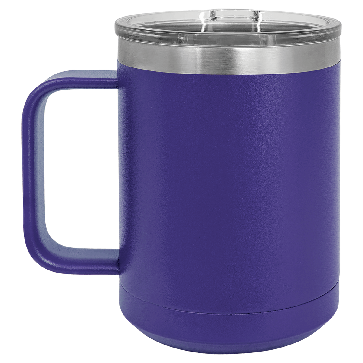 Purple with Silver Engraving 15 Oz Coffee Mug - Laser Engraved Drinkware