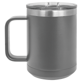 Dark Gray with Silver Engraving 15 Oz Coffee Mug - Laser Engraved Drinkware