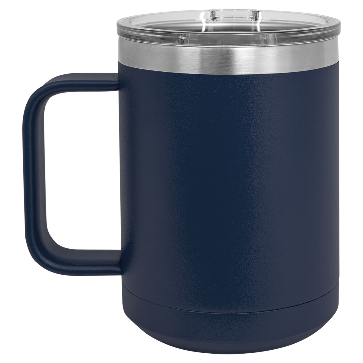 Navy Blue with Silver Engraving 15 Oz Coffee Mug - Laser Engraved Drinkware