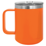 Orange with Silver Engraving 15 Oz Coffee Mug - Laser Engraved Drinkware