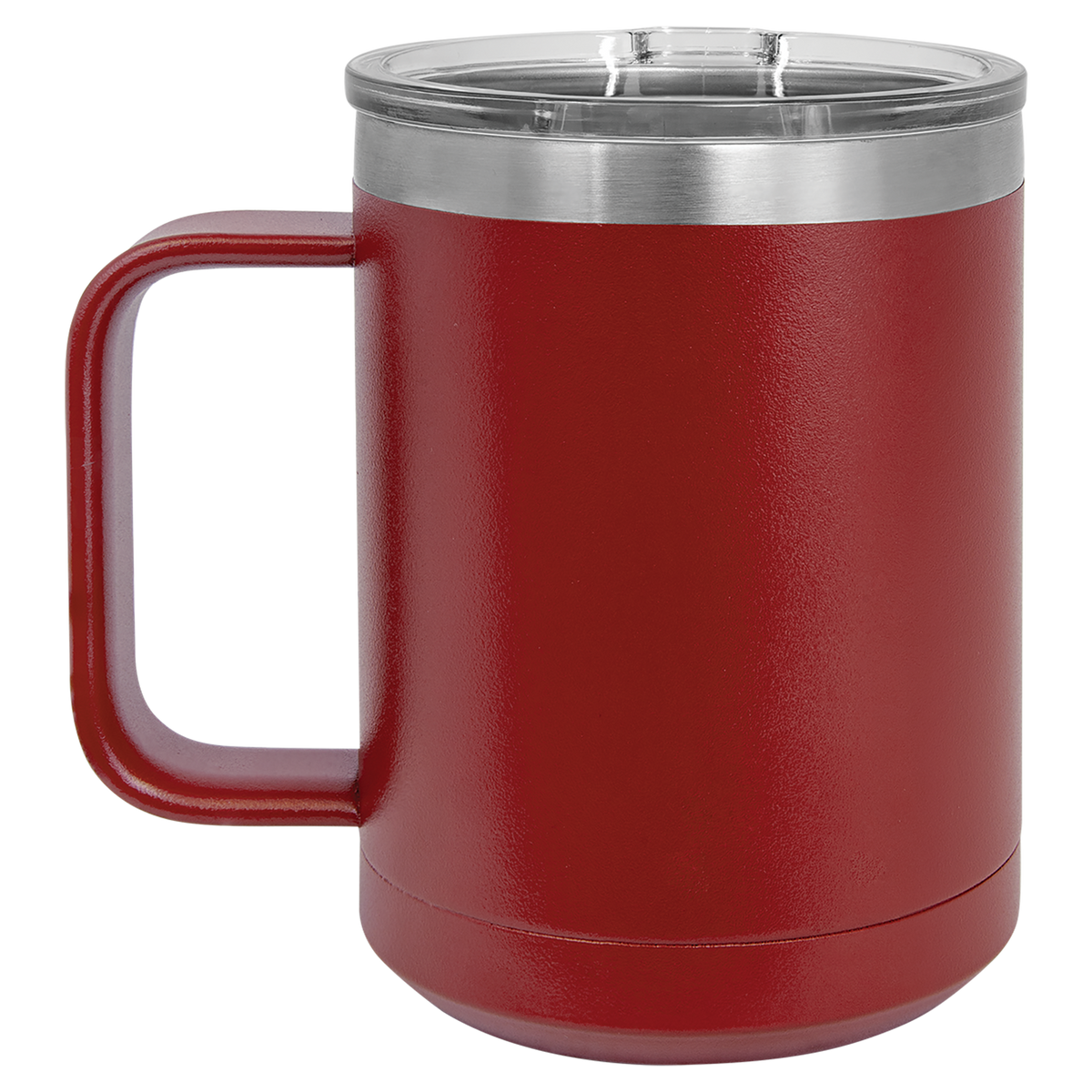 Maroon with Silver Engraving 15 Oz Coffee Mug - Laser Engraved Drinkware