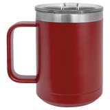 Maroon with Silver Engraving 15 Oz Coffee Mug - Laser Engraved Drinkware