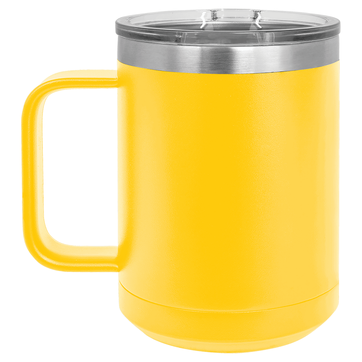 Yellow with Silver Engraving 15 Oz Coffee Mug - Laser Engraved Drinkware