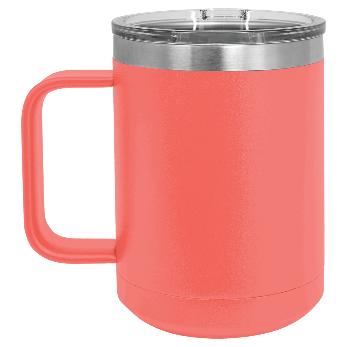Coral with Silver Engraving 15 Oz Coffee Mug - Laser Engraved Drinkware