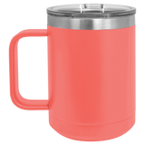 Coral with Silver Engraving 15 Oz Coffee Mug - Laser Engraved Drinkware