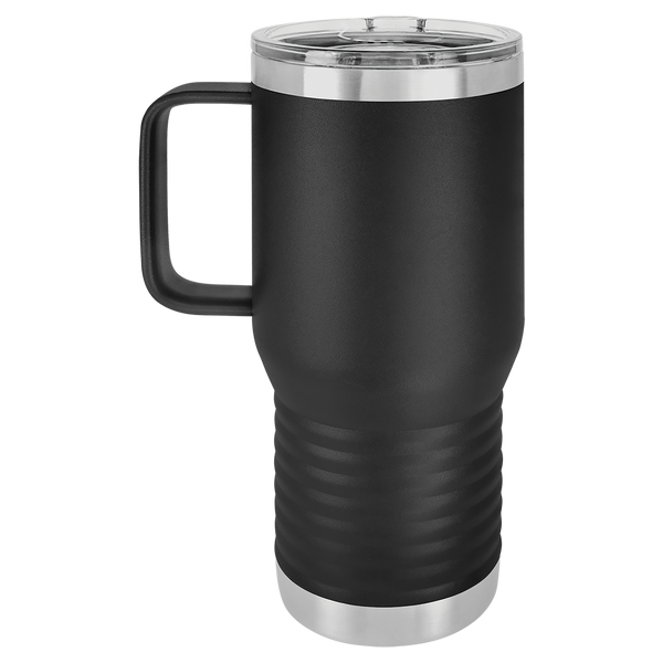 Black with Silver Engraving 20oz Coffee Mug - Laser Engraved Drinkware