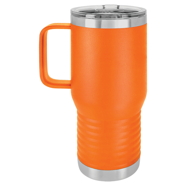 Orange with Silver Engraving 20oz Coffee Mug - Laser Engraved Drinkware