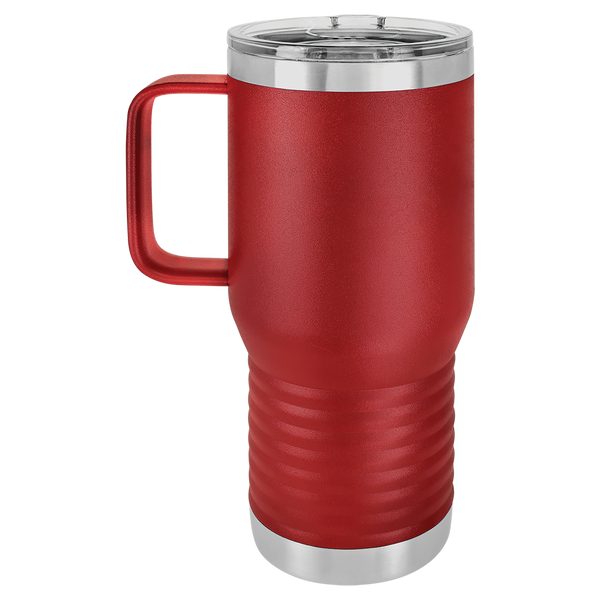 Maroon with Silver Engraving 20oz Coffee Mug - Laser Engraved Drinkware
