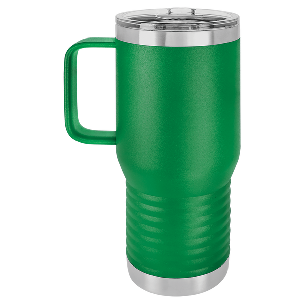 Green with Silver Engraving 20oz Coffee Mug - Laser Engraved Drinkware