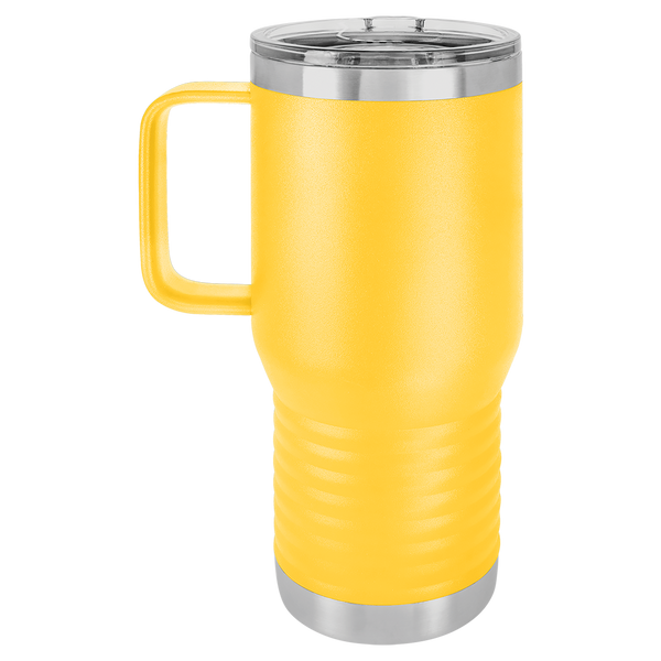 Yellow with Silver Engraving 20oz Coffee Mug - Laser Engraved Drinkware