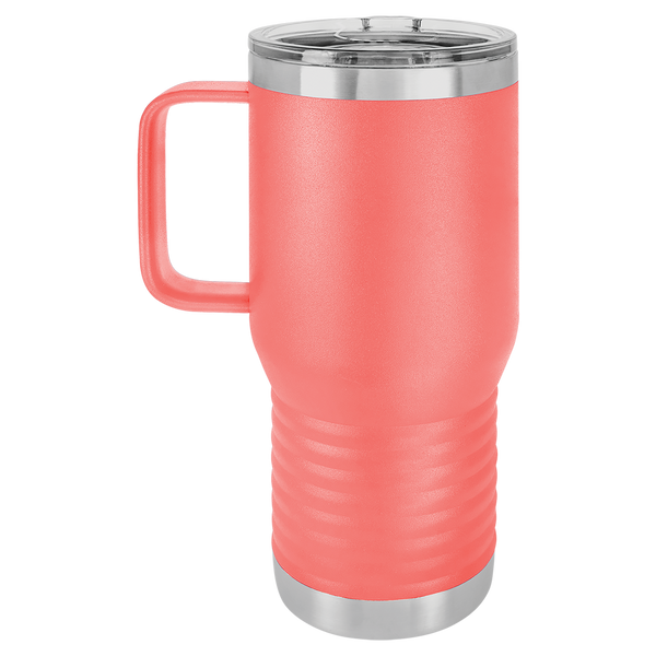 Coral with Silver Engraving 20oz Coffee Mug - Laser Engraved Drinkware