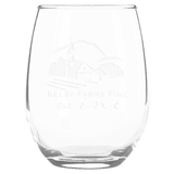 A Libbey 9 oz. Stemless Wine Glass