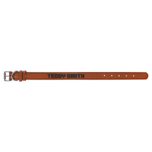 Rawhide with Black Engraving Medium Dog Collar - Laser Engraved Pet Accessory