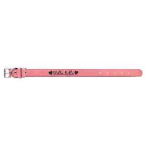 Pink with Black Engraving Medium Dog Collar - Laser Engraved Pet Accessory