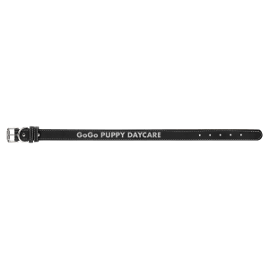 Black with Silver Engraving Large Dog Collar - Laser Engraved Pet Accessory