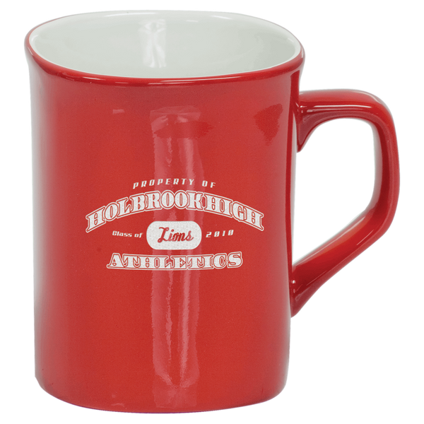 10 Oz Ceramic Rounded Corner Mug - Laser Engraved Ceramic