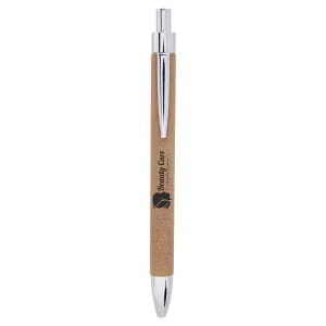 Light Brown with Black Engraving Laser Engraved Pen - Laser Engraved Gift